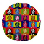 pop art donald trump  Large 18  Premium Flano Round Cushion 