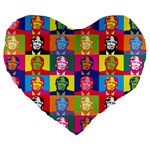 pop art donald trump  Large 19  Premium Flano Heart Shape Cushion