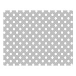 Polka Dots - White on Silver Gray Double Sided Flano Blanket (Large)