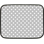 Polka Dots - White on Silver Gray Double Sided Fleece Blanket (Mini)