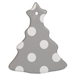 Polka Dots - White on Silver Gray Ornament (Christmas Tree)