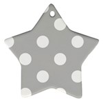 Polka Dots - White on Silver Gray Ornament (Star)