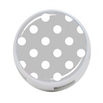 Polka Dots - White on Silver Gray 4-Port USB Hub (One Side)