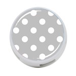 Polka Dots - White on Silver Gray 4-Port USB Hub (Two Sides)