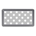 Polka Dots - White on Silver Gray Memory Card Reader (Mini)