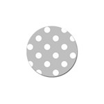 Polka Dots - White on Silver Gray Golf Ball Marker