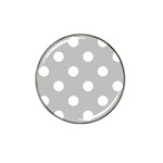 Polka Dots - White on Silver Gray Hat Clip Ball Marker