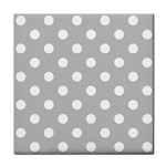 Polka Dots - White on Silver Gray Face Towel