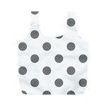 Polka Dots - Gray on White Full Print Recycle Bag (M)