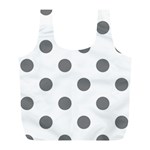 Polka Dots - Gray on White Full Print Recycle Bag (L)