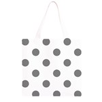 Polka Dots - Gray on White Grocery Light Tote Bag