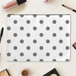 Polka Dots - Gray on White Cosmetic Bag (XL)