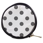 Polka Dots - Gray on White Mini Makeup Bag