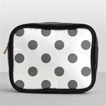 Polka Dots - Gray on White Mini Toiletries Bag (One Side)