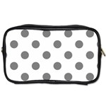 Polka Dots - Gray on White Toiletries Bag (Two Sides)