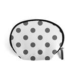 Polka Dots - Gray on White Accessory Pouch (Small)