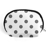 Polka Dots - Gray on White Accessory Pouch (Medium)