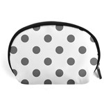 Polka Dots - Gray on White Accessory Pouch (Large)