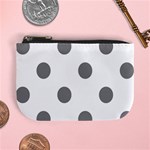 Polka Dots - Gray on White Mini Coin Purse