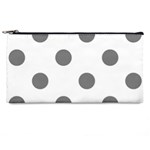 Polka Dots - Gray on White Pencil Case