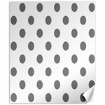 Polka Dots - Gray on White Canvas 8  x 10 