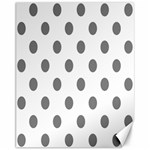 Polka Dots - Gray on White Canvas 11  x 14 