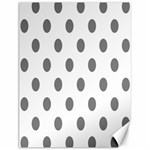 Polka Dots - Gray on White Canvas 12  x 16 