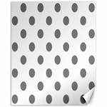 Polka Dots - Gray on White Canvas 16  x 20 