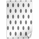 Polka Dots - Gray on White Canvas 20  x 30 