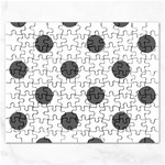 Polka Dots - Dark Gray on White Jigsaw Puzzle (Rectangular)