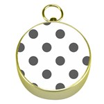 Polka Dots - Dark Gray on White Gold Compass