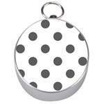 Polka Dots - Dark Gray on White Silver Compass