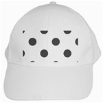 Polka Dots - Dark Gray on White White Cap