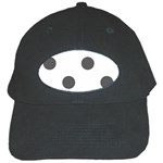 Polka Dots - Dark Gray on White Black Cap