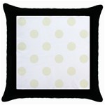 Polka Dots - Beige on White Throw Pillow Case (Black)