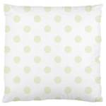 Polka Dots - Beige on White Large Flano Cushion Case (One Side)