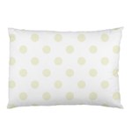 Polka Dots - Beige on White Pillow Case (One Side)