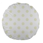 Polka Dots - Beige on White Large 18  Premium Round Cushion