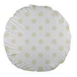 Polka Dots - Beige on White Large 18  Premium Flano Round Cushion