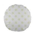 Polka Dots - Beige on White Standard 15  Premium Round Cushion