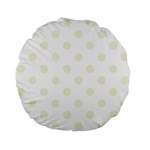 Polka Dots - Beige on White Standard 15  Premium Flano Round Cushion