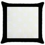 Polka Dots - White on Ivory Throw Pillow Case (Black)