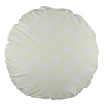 Polka Dots - White on Ivory Large 18  Premium Round Cushion