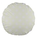 Polka Dots - White on Ivory Large 18  Premium Flano Round Cushion