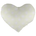 Polka Dots - White on Ivory Large 19  Premium Flano Heart Shape Cushion