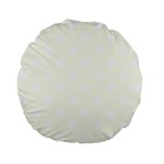 Polka Dots - White on Ivory Standard 15  Premium Flano Round Cushion