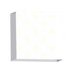 Polka Dots - Ivory on White 4 x 4  Acrylic Photo Block