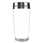 Polka Dots - Ivory on White Stainless Steel Travel Tumbler