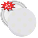 Polka Dots - Ivory on White 3  Button (100 pack)