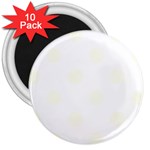 Polka Dots - Ivory on White 3  Magnet (10 pack)